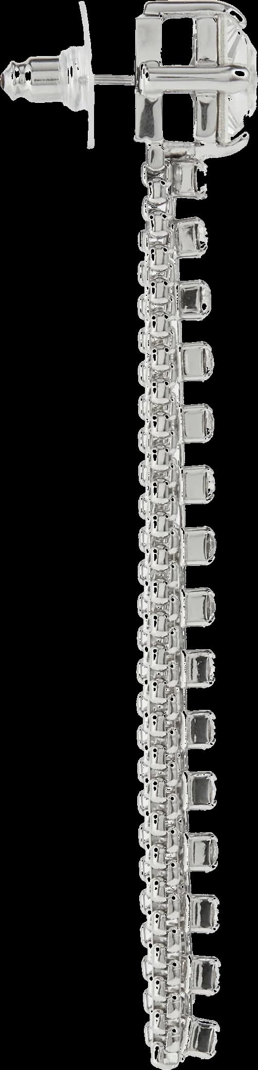 Boucles d'oreilles Miu Miu P00710911 en acier argenté à franges de strass pour femme vue 4