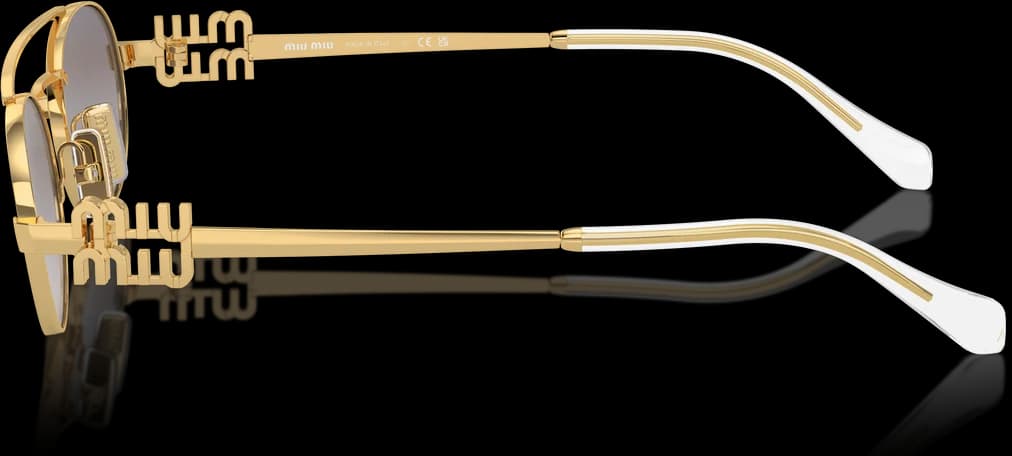 Lunettes de soleil Miu Miu MU54ZS 5AK30C - Monture métal or jaune unisexe