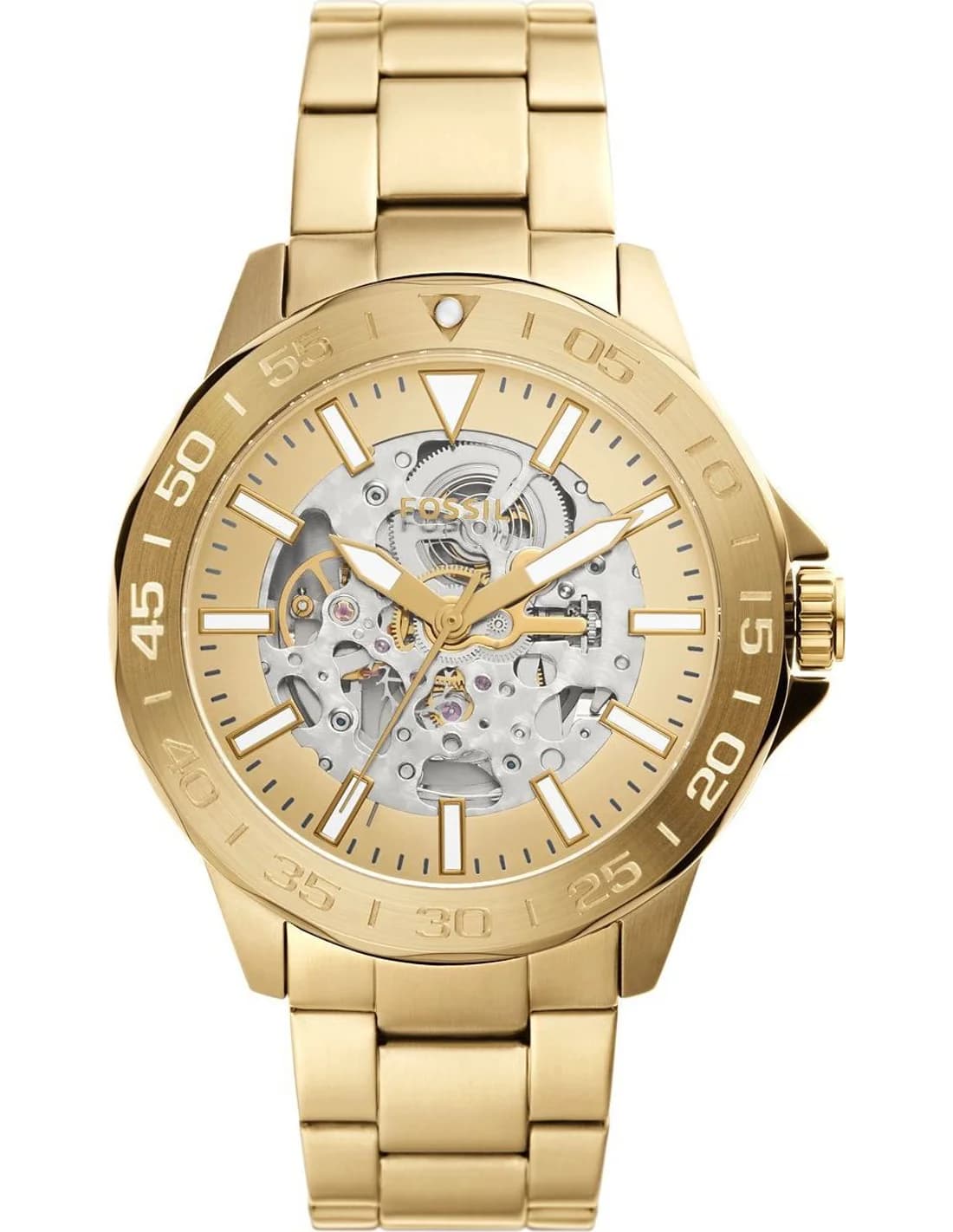 Montre Fossil BQ2680 homme cadran or bracelet acier