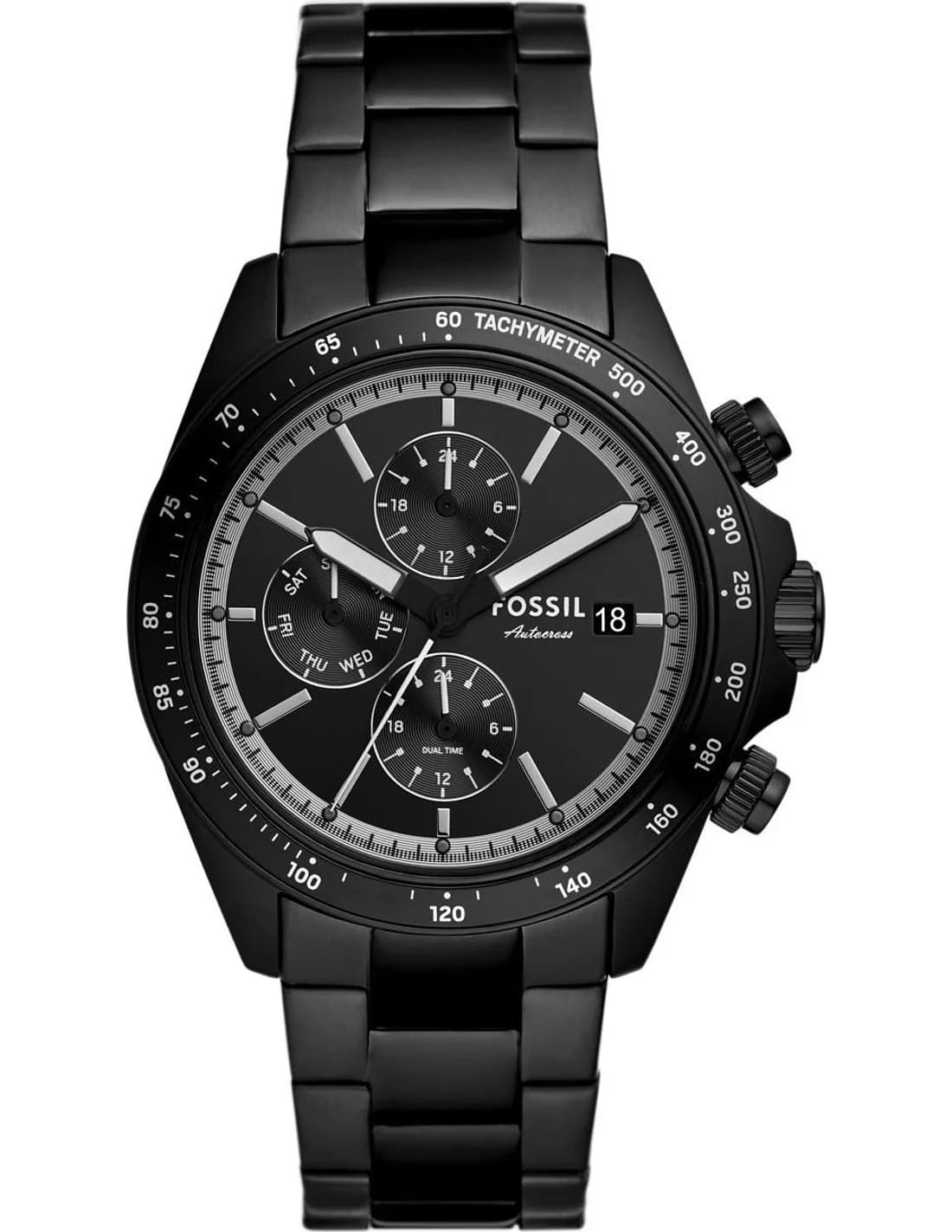Montre Fossil BQ2875 homme cadran noir bracelet acier