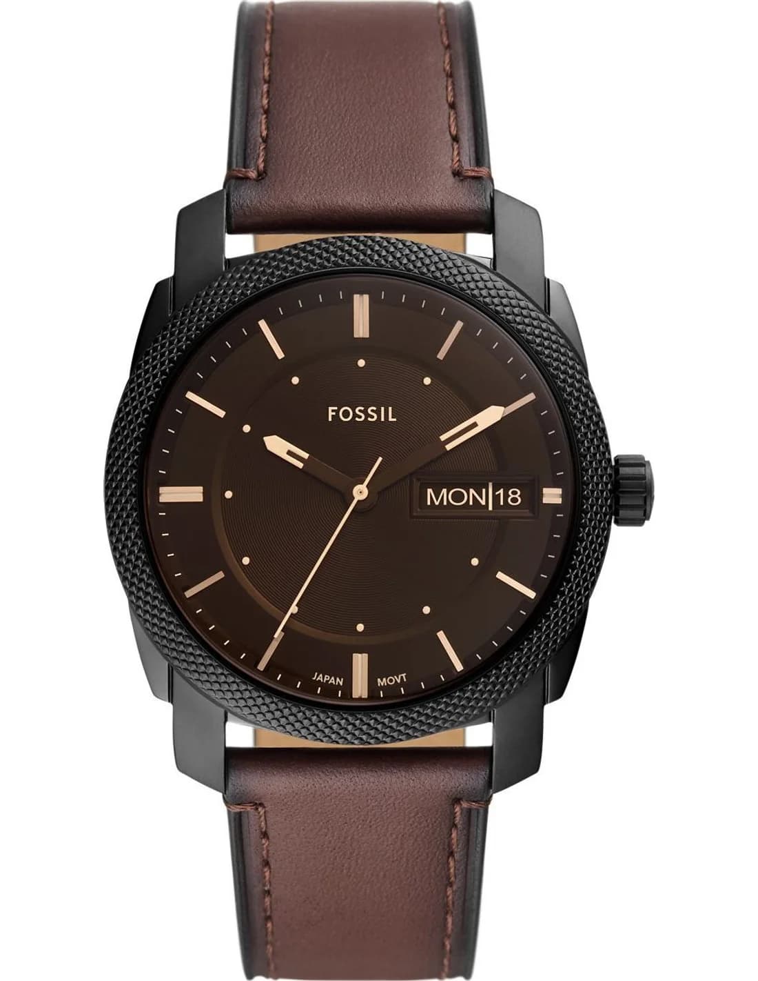 Montre Fossil FS5901 homme cadran noir bracelet cuir