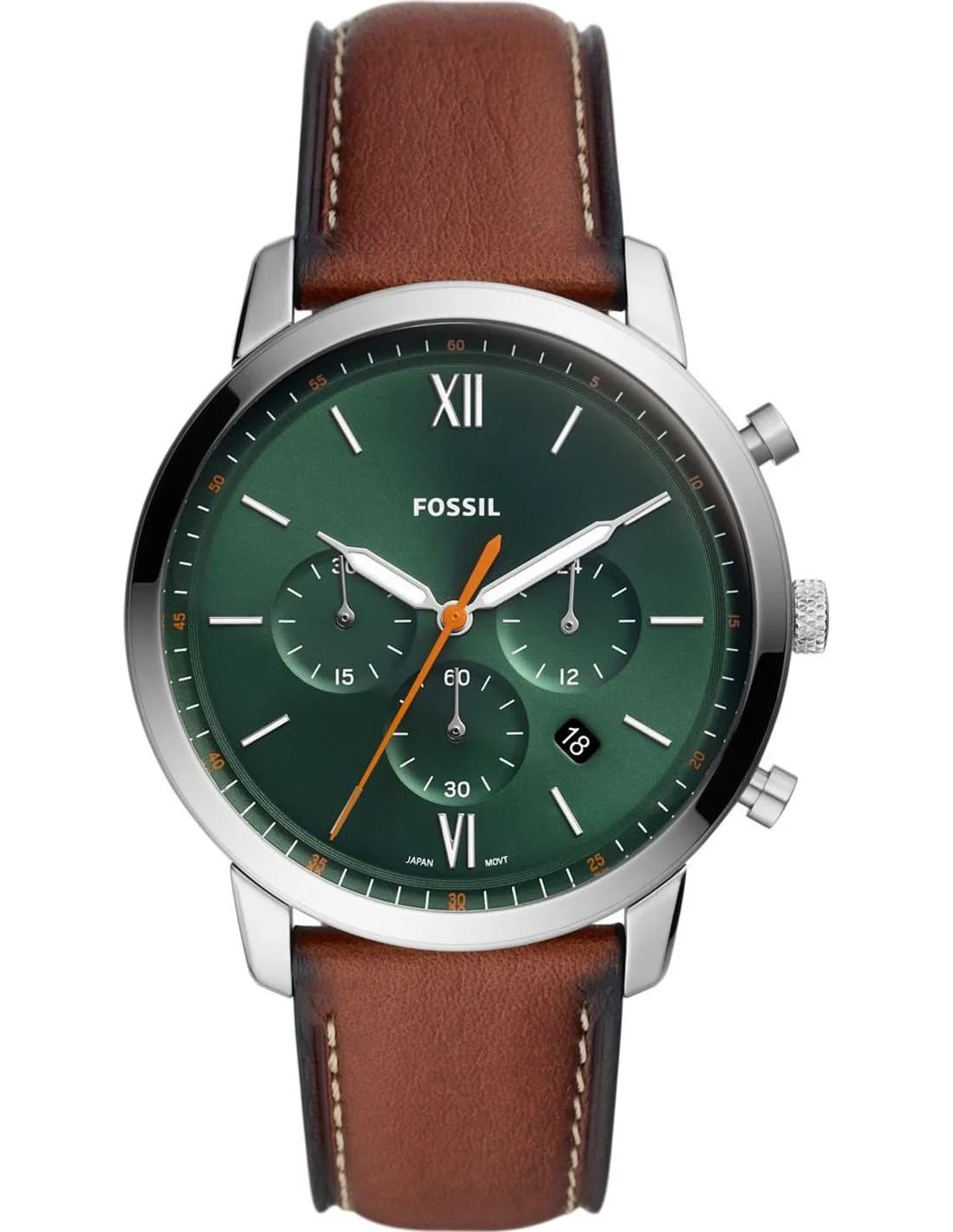 Montre Fossil FS5902 homme cadran vert bracelet cuir