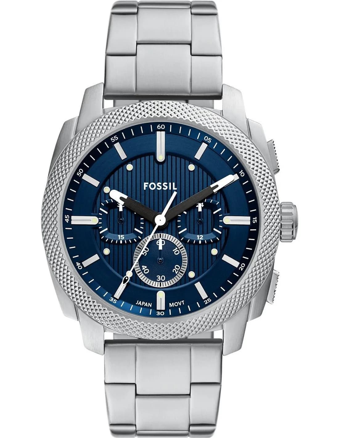 Montre Fossil FS6096 homme cadran bleu bracelet acier