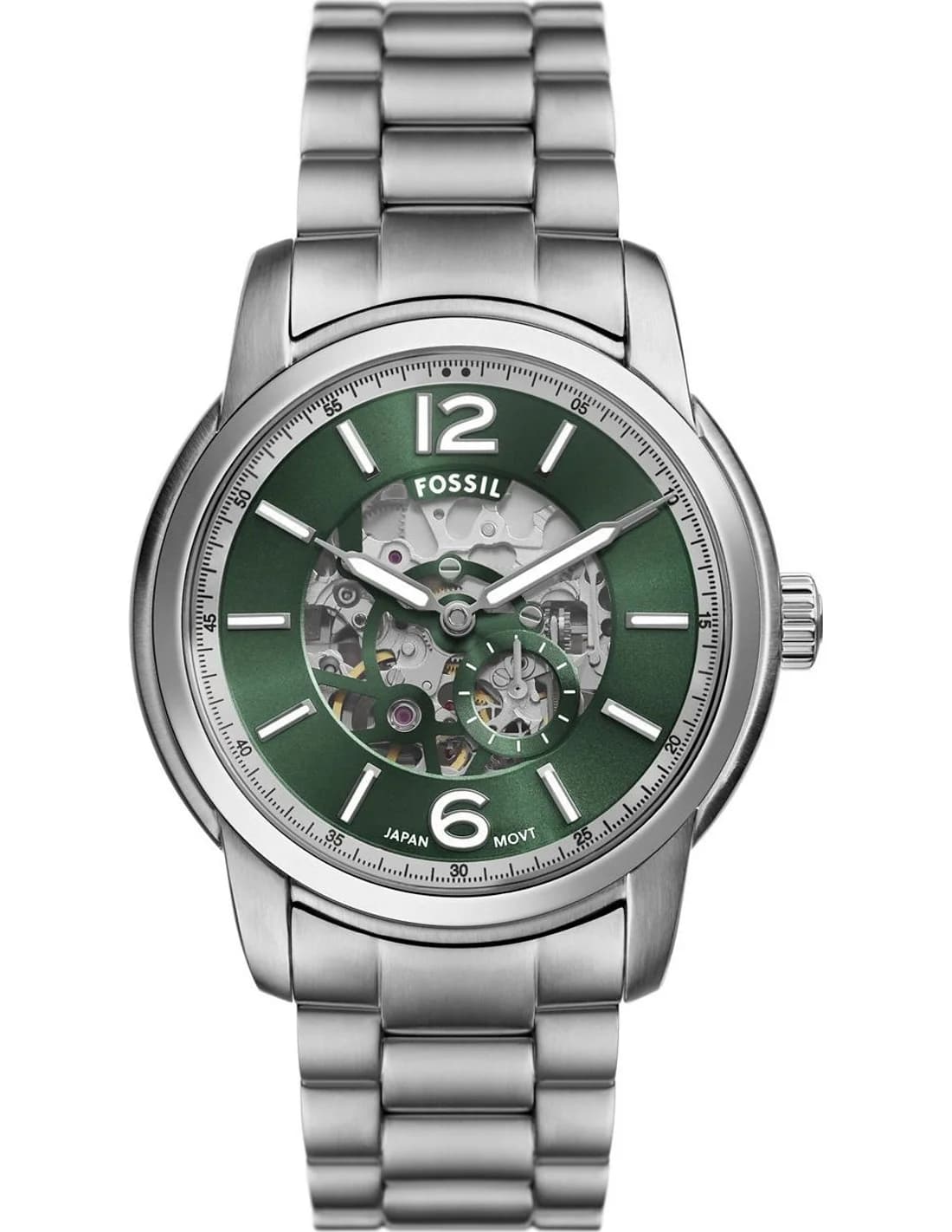 Montre Fossil ME3262 homme cadran vert bracelet acier