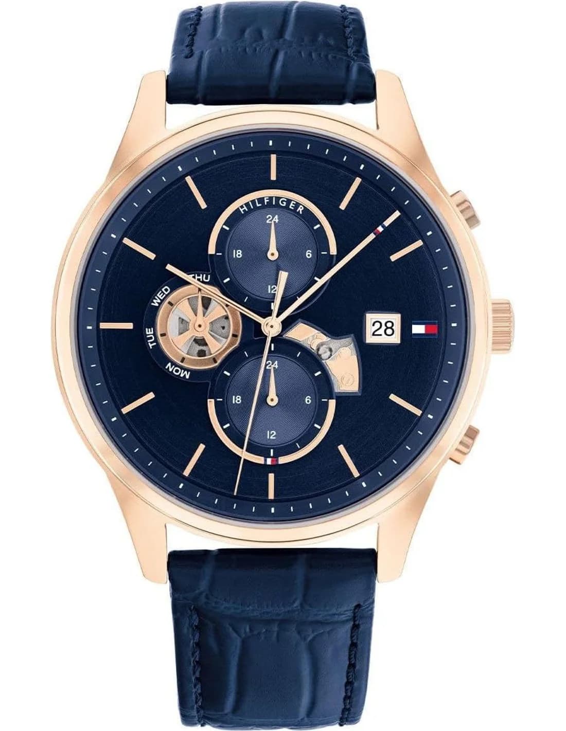Montre Tommy Hilfiger 1710503 homme cadran bleu bracelet cuir