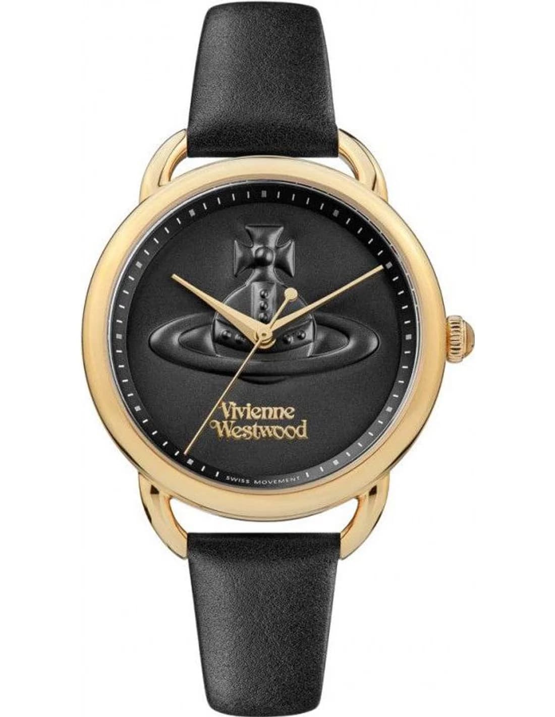 Montre Vivienne Westwood VV163GDBLK femme cadran noir bracelet cuir