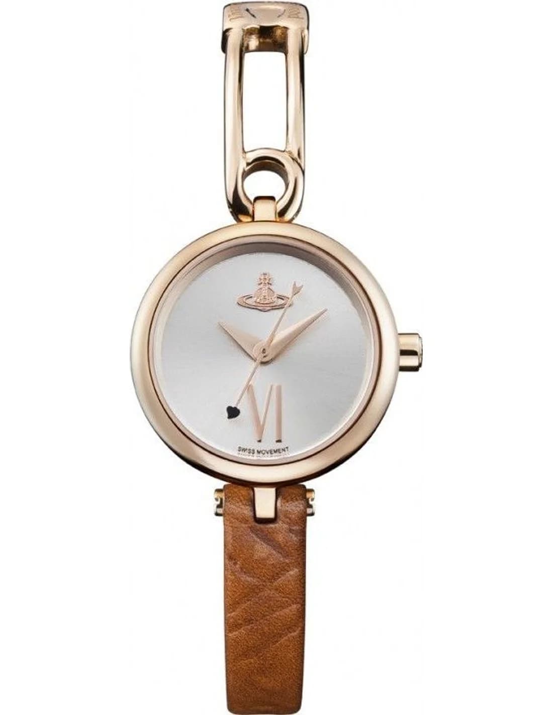Montre Vivienne Westwood VV200RSBR femme cadran argent bracelet cuir