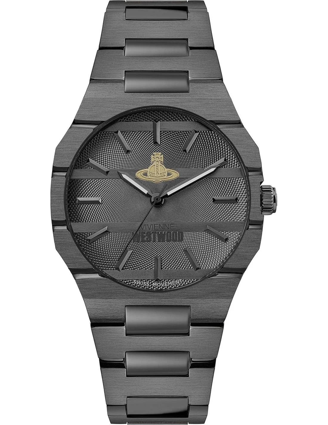 Montre Vivienne Westwood VV294GYGN unisexe cadran noir bracelet acier