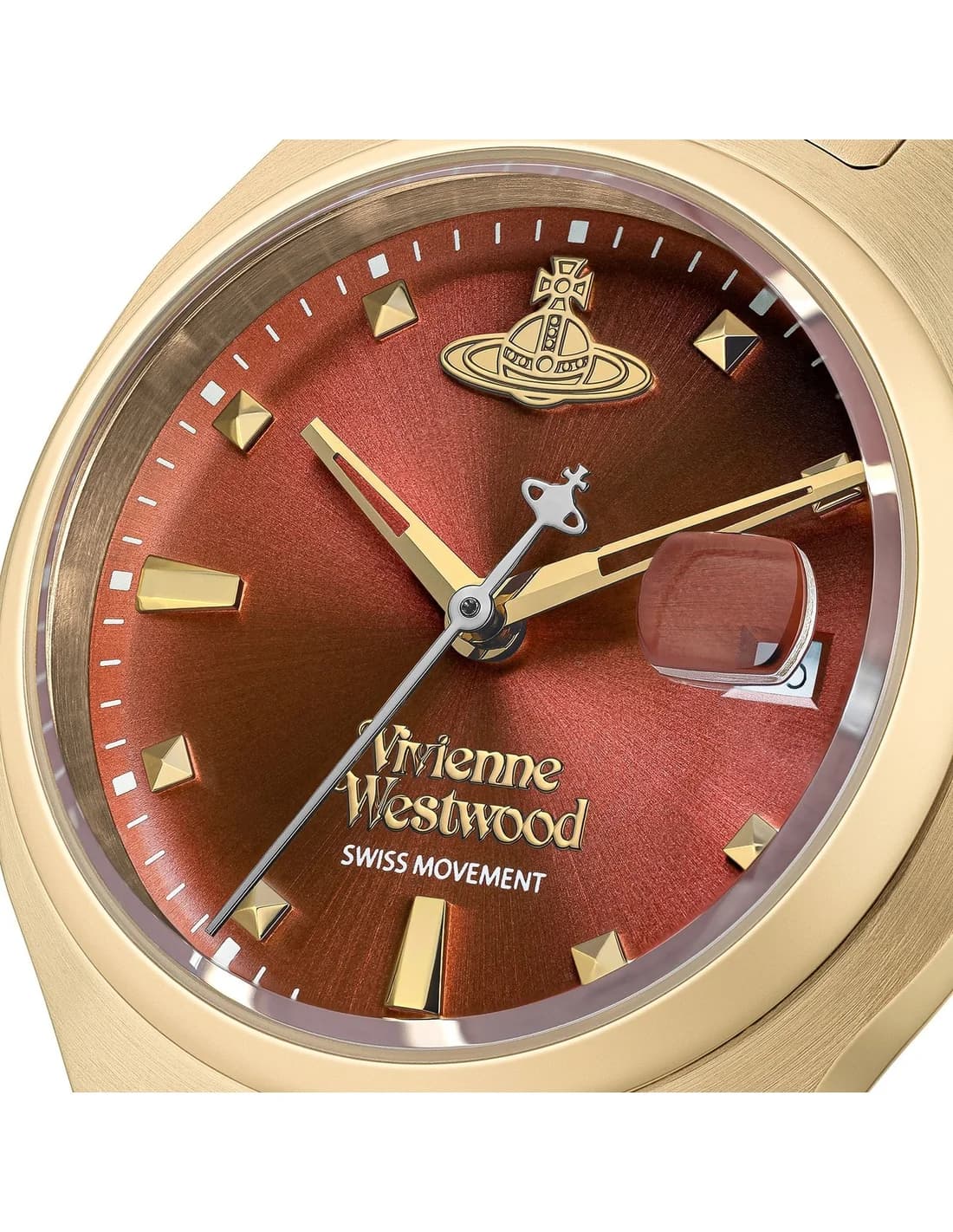 Montre Vivienne Westwood VV311RBGD femme détail cadran rouge