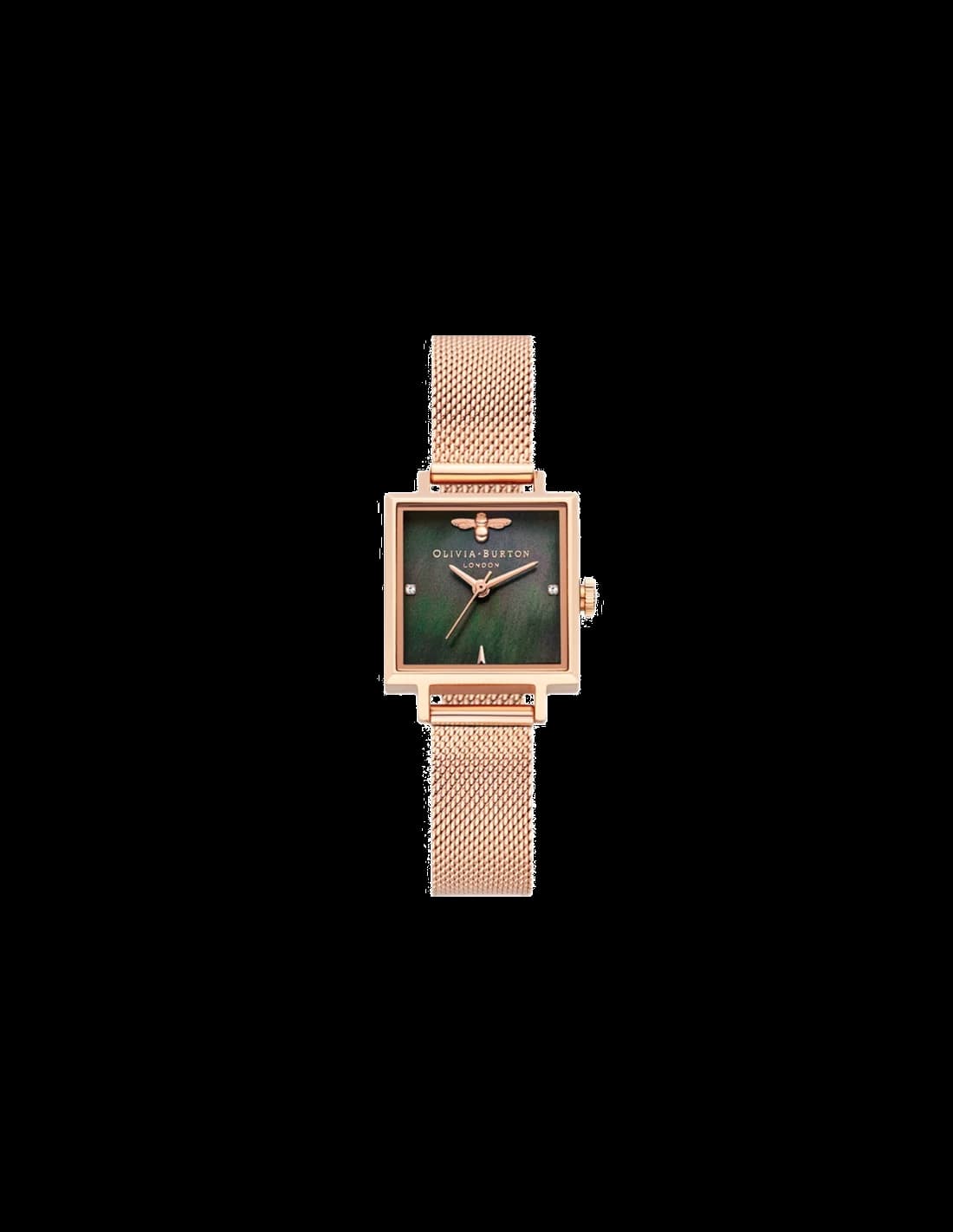 Montre Femme Olivia Burton OB16EX220 - Cadran Vert Abeille 3D, Boîtier Acier Or Rose