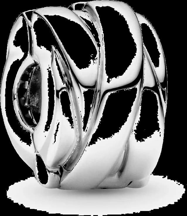 Clip Charm Pandora Moments en argent 925, rubans polis - Réf. 799502C00 pour femme
