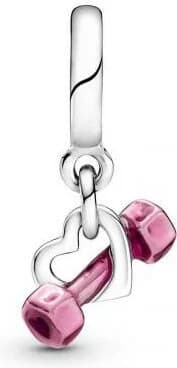 Charm Pandora Pendant argent Haltère & Cœur Pandora Moments vue 2
