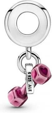 Charm Pandora Pendant argent Haltère & Cœur Pandora Moments vue 3