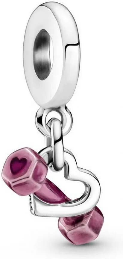Charm Pandora Pendant argent Haltère & Cœur Pandora Moments