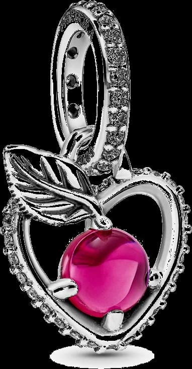 Pandora 399553C01 - Charm Disney Coeur Argent avec Pierre Rose Snow White pour Femme