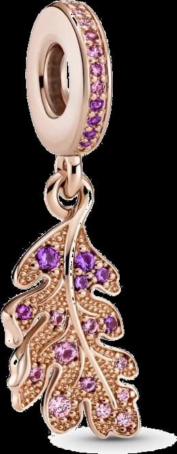 Pandora 789552C01 - Pendentif Charm feuille de chêne rose en argent 925 pour femme