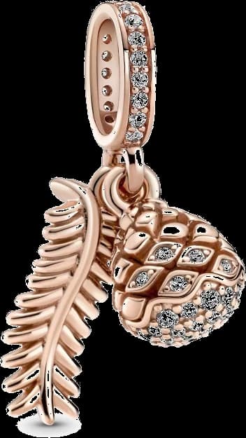 Charm Pandora Pomme de Pin Rose et Cristaux - Réf. 789557C01 - Pour Femme