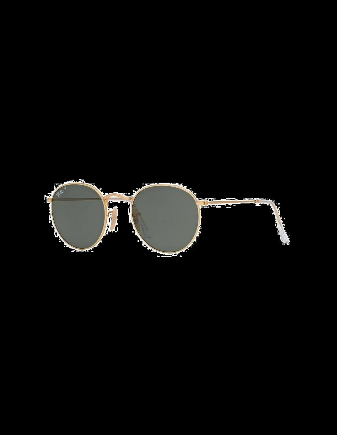Lunettes de soleil Ray-Ban Round Metal RB3447 112/58 - Monture or mat unisexe - Verres polarisés verts