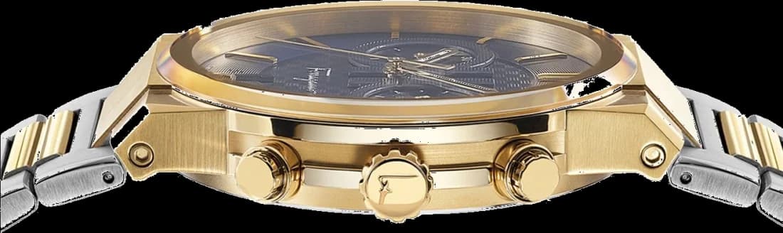 Attache bracelet Salvatore Ferragamo SFME00521 composé d'un bracelet en cuir marron avec boucle ardillon en acier bicolore