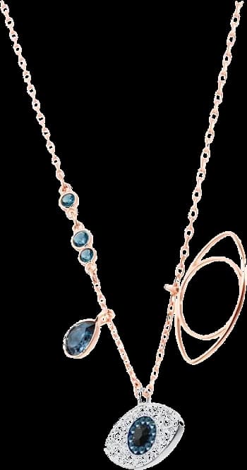 Collier Swarovski 5172560 Symbolica - Œil Porte-Bonheur en Cristal Bleu pour Femme