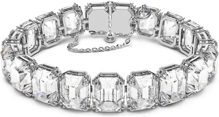 Bracelet Swarovski Millenia 5618699 pour femme, métal plaqué rhodium blanc avec cristaux octogones