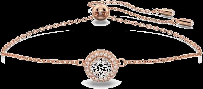 Bracelet Swarovski Constella 5636273 en métal plaqué or rose avec cristal taille ronde et pavé blanc - Pour Femme