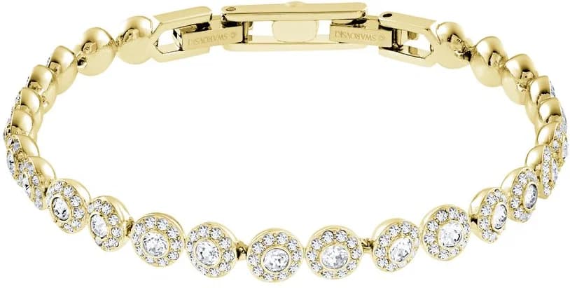Bracelet Swarovski Angelic 5505469 pour Femme, Plaqué Or Jaune avec Cristaux Blancs Ronds