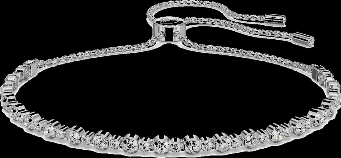 Bracelet Femme Swarovski Subtil 5465384 en Métal Rhodié avec Cristaux Blancs