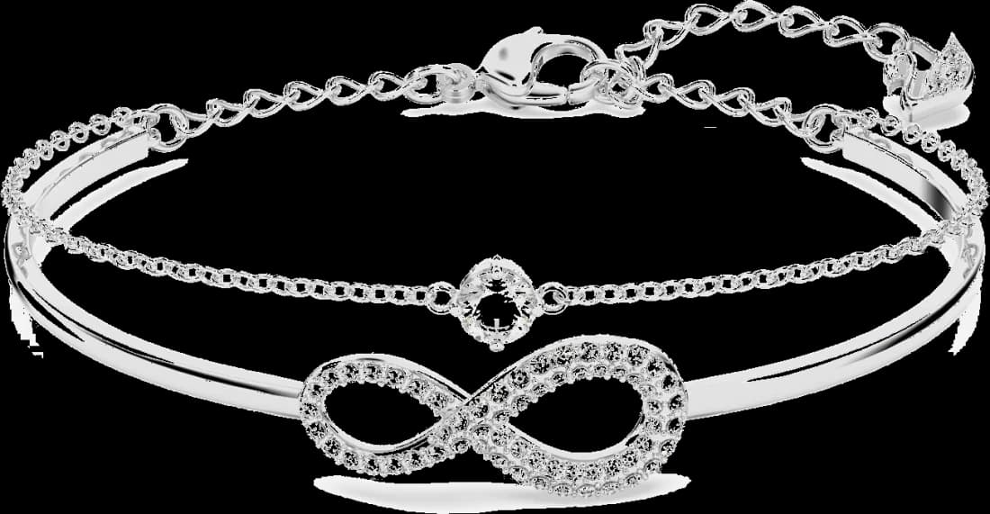 Bracelet Jonc Swarovski Infinity 5520584 en Métal Rhodié Argent pour Femme