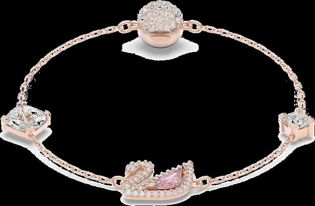 Bracelet Swarovski Dazzling Swan pour Femme, Or Rose, Réf. 5472271