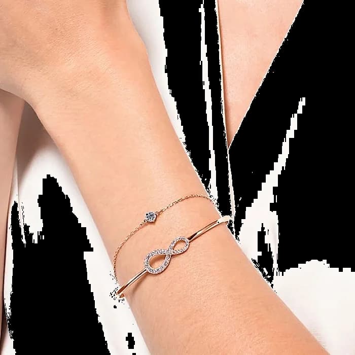 Bracelet Swarovski Infinity pour Femme, Plaqué Or Rose avec Cristaux Blancs - Réf. 5518871 vue 5