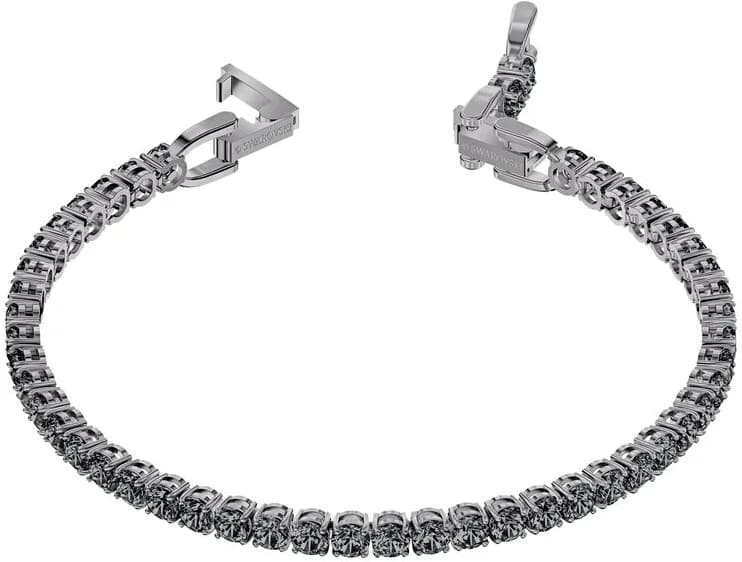 Bracelet Swarovski Tennis Deluxe 5514655 en métal plaqué ruthénium gris, unisexe vue 3