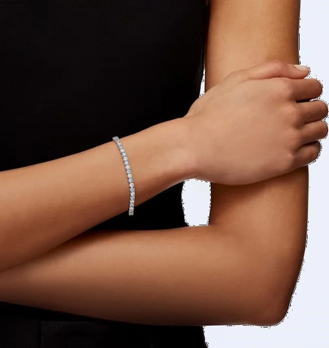 Bracelet de montre Swarovski Tennis Deluxe 5536469 - Blanc et Bleu Rhodié pour Femme vue 3