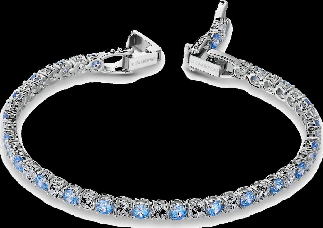 Bracelet de montre Swarovski Tennis Deluxe 5536469 - Blanc et Bleu Rhodié pour Femme