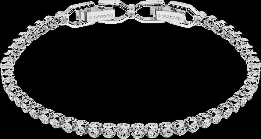 Bracelet Swarovski Emily 1791305 en métal rhodié argenté ajustable, cristaux blancs pour femme