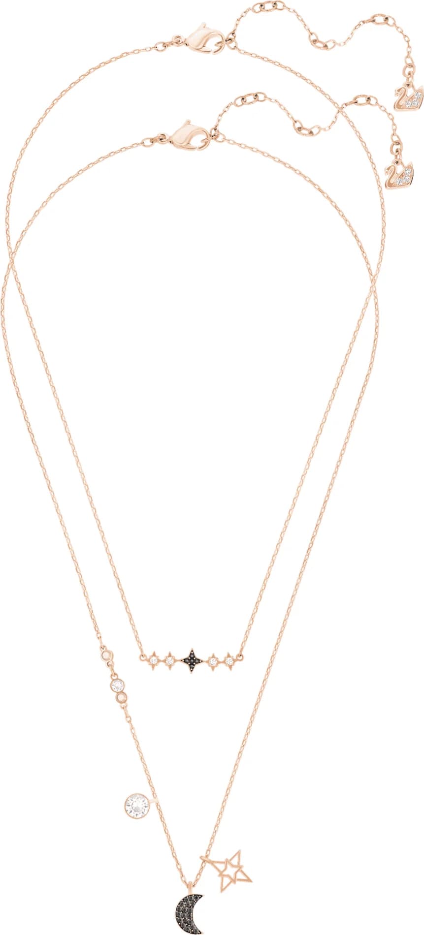 Collier Swarovski 5273290 double parure Lune et Étoile en or rose pour femme vue 2