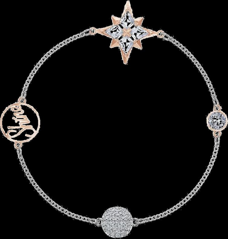 Bracelet Swarovski 5494886 Remix étoile multicolore en métal plaqué or rose pour femme vue 2