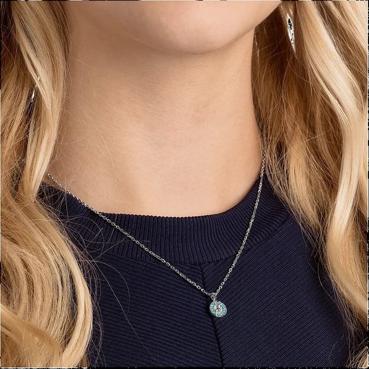 Collier Swarovski Luckily 5468918 pour femme, pendentif bleu zirconium sur chaîne métal rhodié 38 cm vue 4