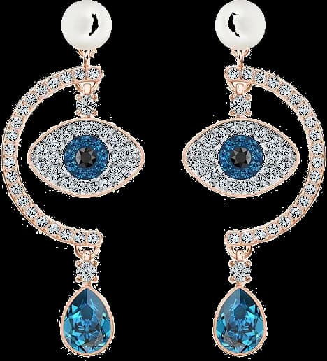 Boucles d'oreilles femme Swarovski Luckily Evil Eye 5425860 en métal plaqué or rose