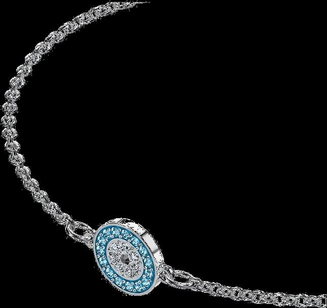 Bracelet Swarovski Luckily Evil Eye 5468920 en métal rhodié argenté et cristaux bleus pour femme vue 3