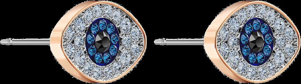 Boucles d'oreilles femme Swarovski Symbolica Evil Eye 5510067 en or rose et cristal bleu vue 3