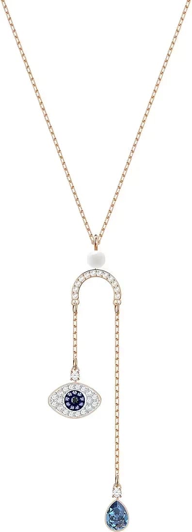 Collier Swarovski Duo Symbolica Evil Eye 5425861 en métal plaqué or rose pour femme