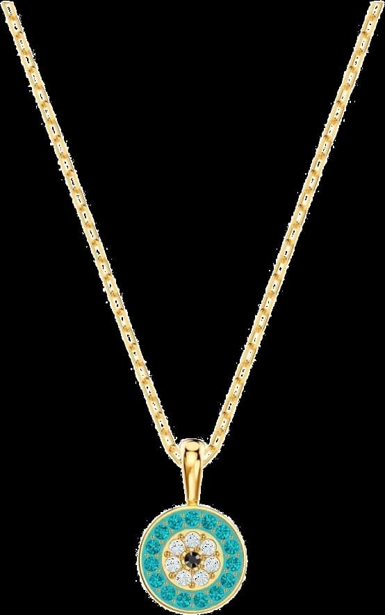 Collier Swarovski Luckily 5468916 en métal plaqué or avec cristaux turquoise pour femme