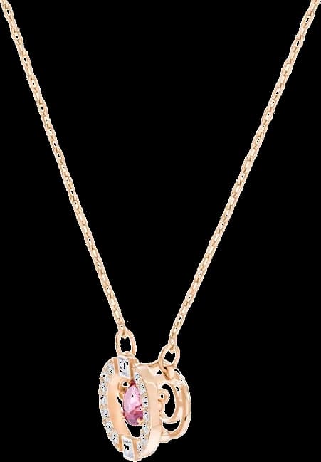 Collier Swarovski Sparkling Dance Round 5279421 pour Femme, plaqué or rose avec pierre fuchsia vue 2
