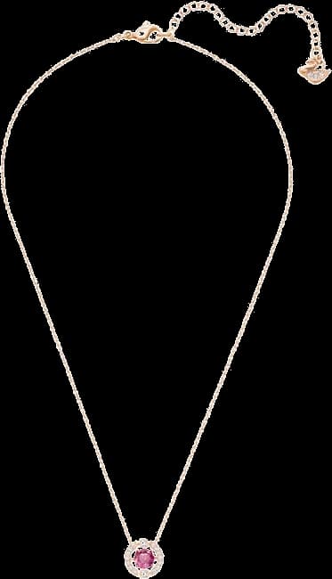 Collier Swarovski Sparkling Dance Round 5279421 pour Femme, plaqué or rose avec pierre fuchsia vue 3