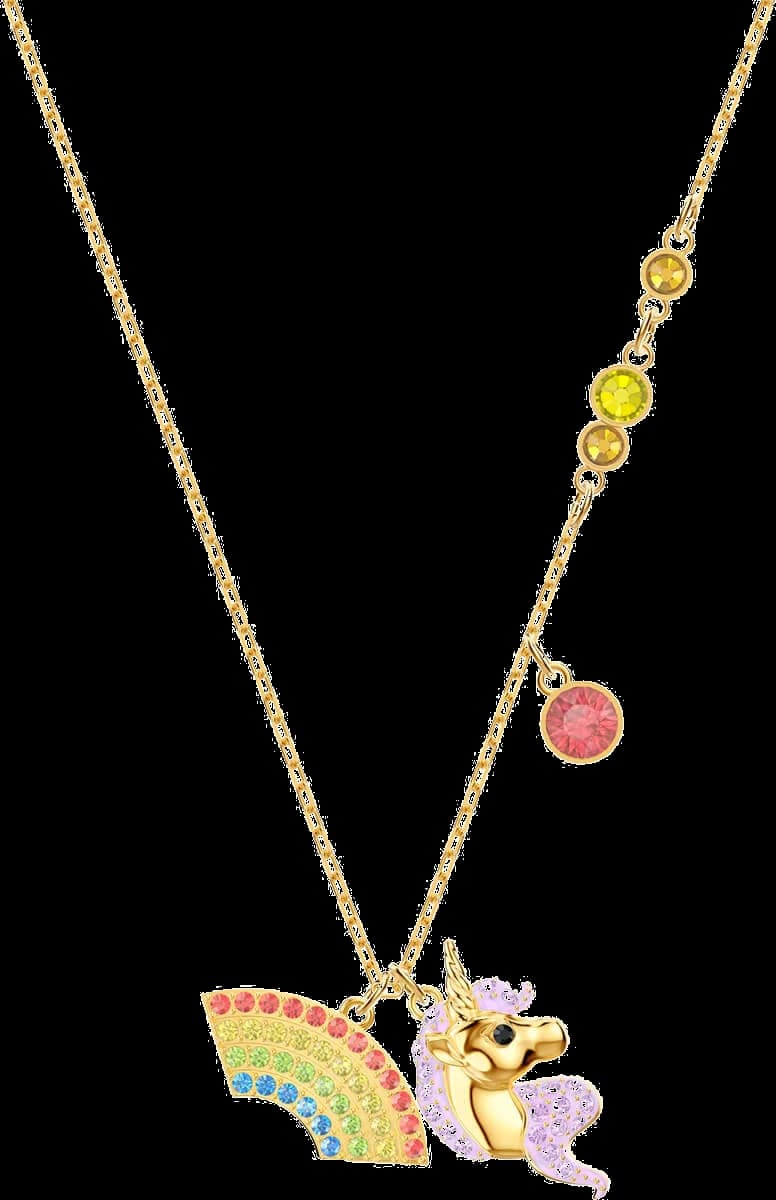 Collier Swarovski Licorne Arc-en-Ciel plaqué or jaune 5468314 pour Femme