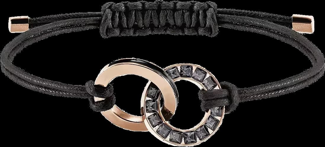 Bracelet Swarovski 5429899, plaqué or rose à cristaux noirs, unisexe