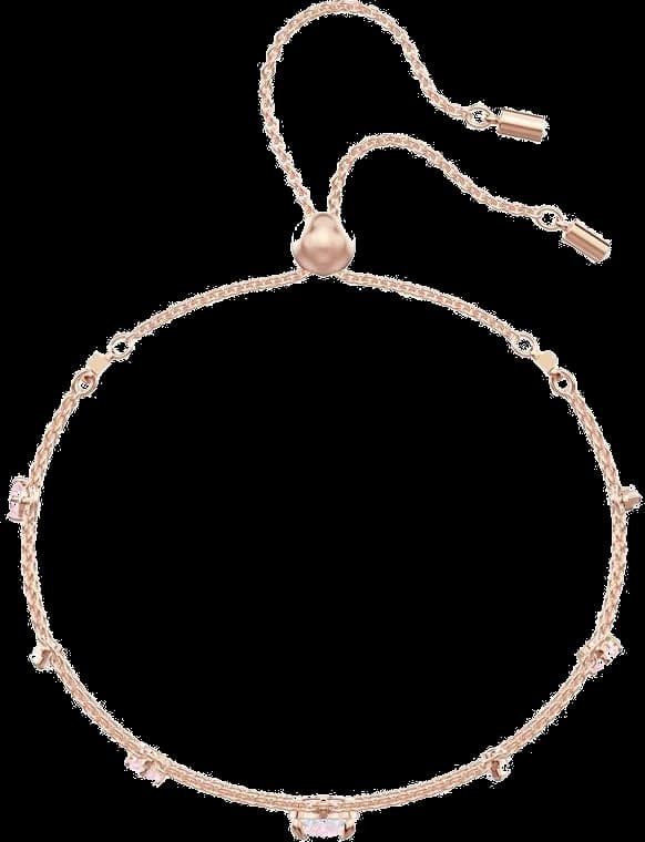 Bracelet Swarovski One 5446304, plaqué or rose avec cristaux blancs et roses, ajustable pour femme