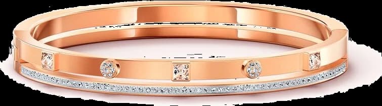 Bracelet jonc Swarovski 5555746 en métal plaqué or rose avec cristaux, pour femme