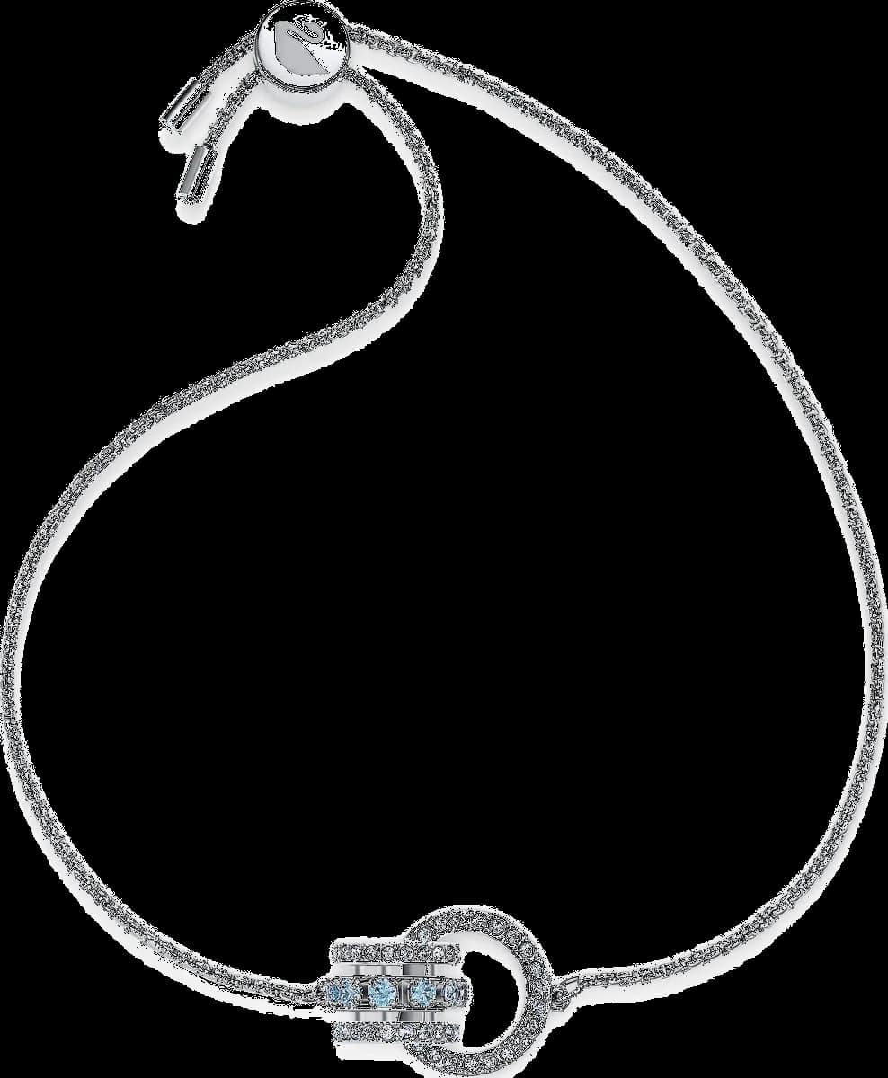 Bracelet Swarovski Further 5537123 pour femme, plaqué rhodium argenté avec cristaux blancs et bleus vue 3